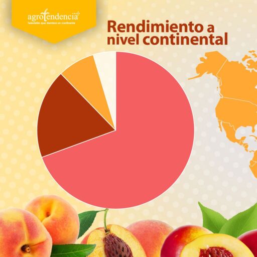 Grafica en forma de torta de rendimiento del durazno a nivel continental