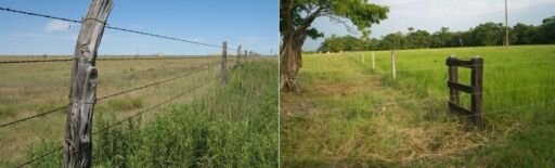  cerca de alambre púas y cerca eléctrica.
