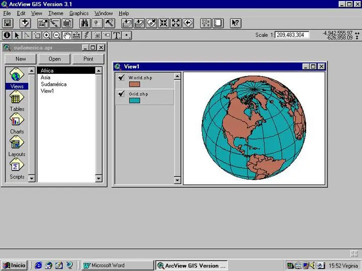 imagen de sistema de coordenadas geográficas en los SIG