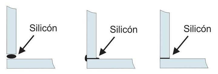 Imagen de la forma de colocar el silicón