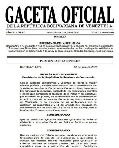 Eliminación de IGTF en bolívares entra en vigencia este lunes